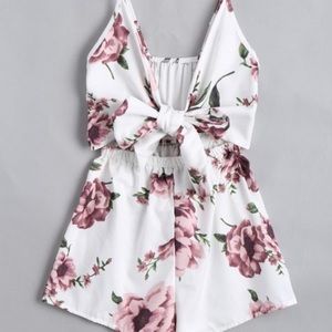 white floral romper